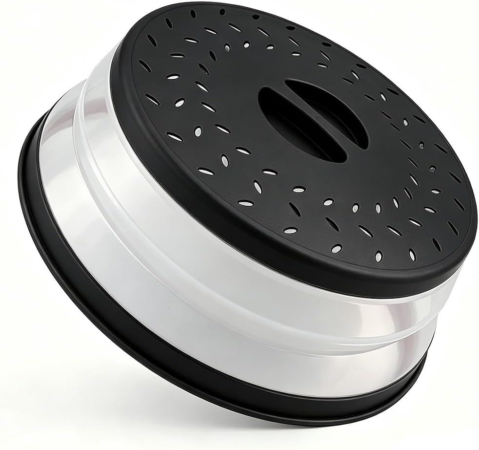 Small Collapsible Microwave Splatter Cover(black, 8 IN)
