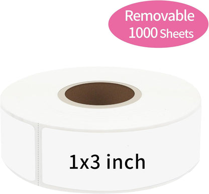 Removable Freezer Labels Stickers, 1 x 3 Inch Blank Removable Freezer Labels Food Storage Stickers, Date Label Waterproof Oil Resistant Easy Clean No Residue- 250 Sheets