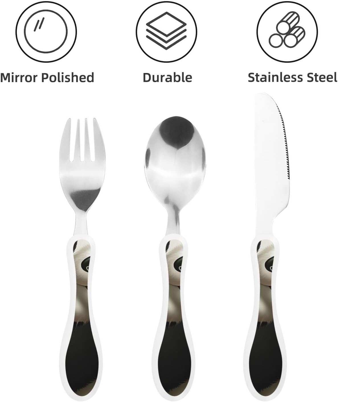 3-Piece Kids Silverware Set With Storage Case, Stainless Steel Reusable Children Safe Knife Spoon Fork Set Colorful Abstract Dragonfly Children Flatware Set For Kids Lunch Box