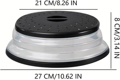 Small Collapsible Microwave Splatter Cover(black, 8 IN)
