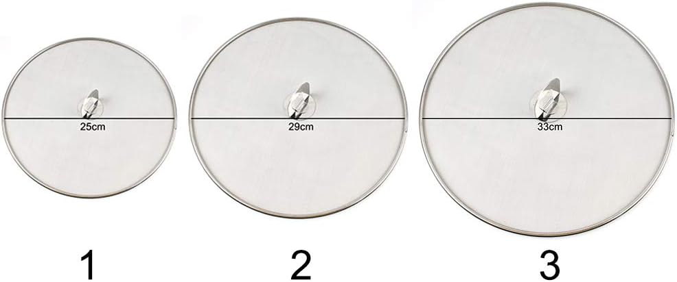 9.84 in Stainless Steel Splatter Screen With Fold-Flat Top Knob, Fine Mesh Grease Guard, Silver, 1-Pack