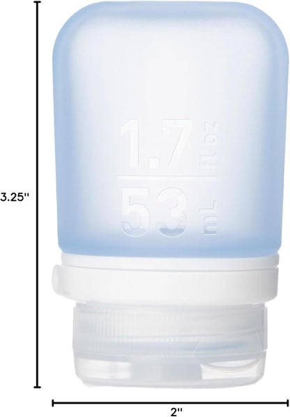 humangear GoToob+ (XL) | Refillable Silicone Travel Bottle | Locking Lid | Food-Safe Material | Blue, XL (6 fl.oz.; 177ml)