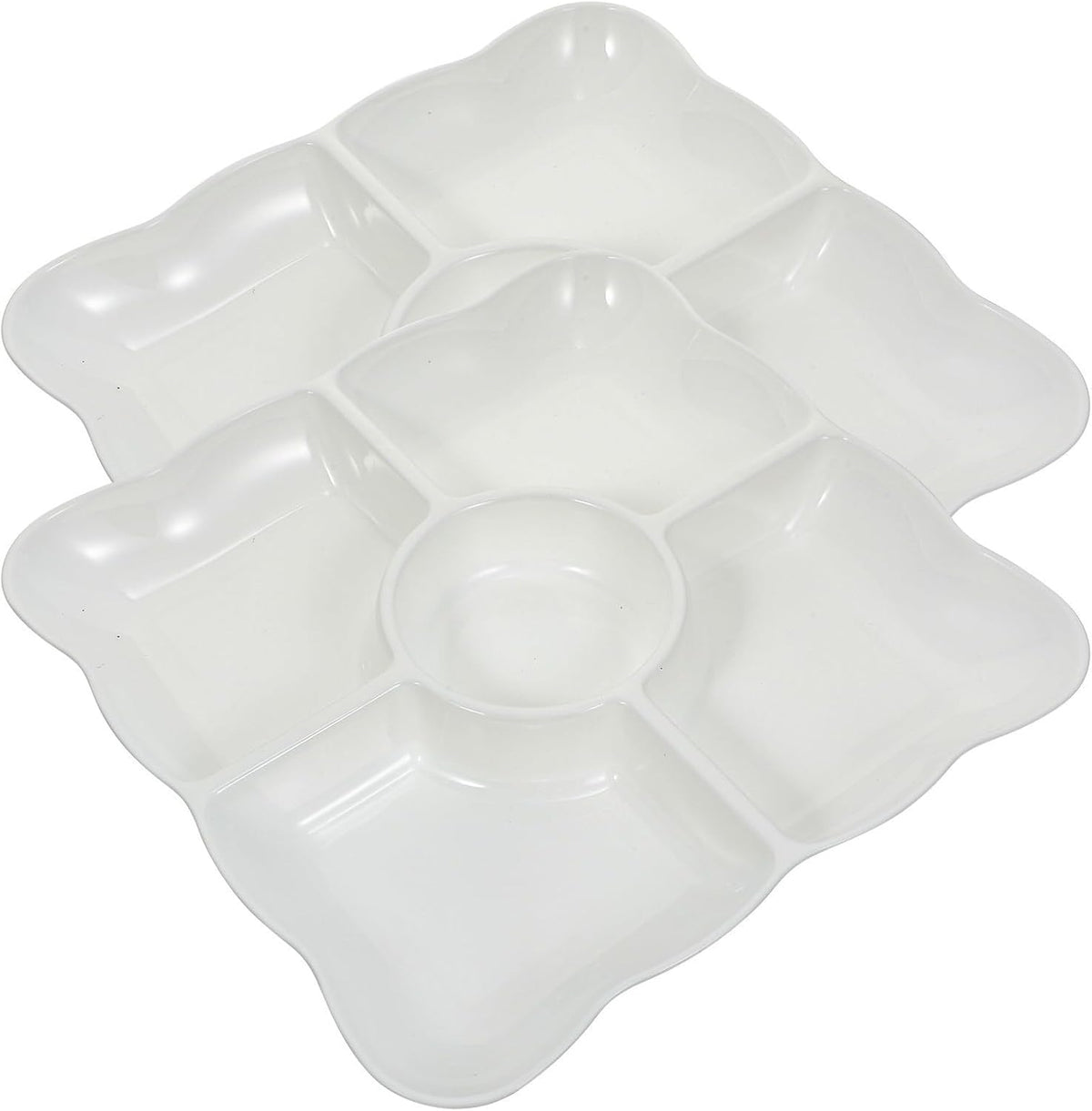 KICHOUSE Candy Tier Tray Fruit Tray Simple Food Storage Desktop Snack Storage Plate Grid Design