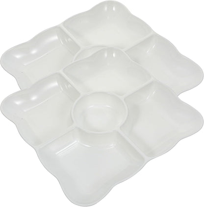 KICHOUSE Candy Tier Tray Fruit Tray Simple Food Storage Desktop Snack Storage Plate Grid Design