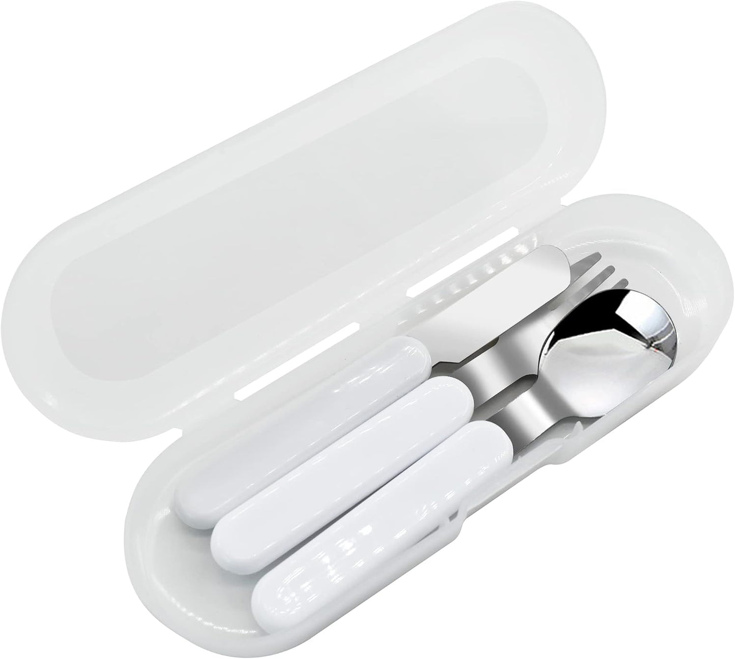 VANRA 2-Piece Children Fork And Spoon Set 18/10 Stainless Steel Child Flatware Set Kids Utensils Set with Case for Lunch Box
