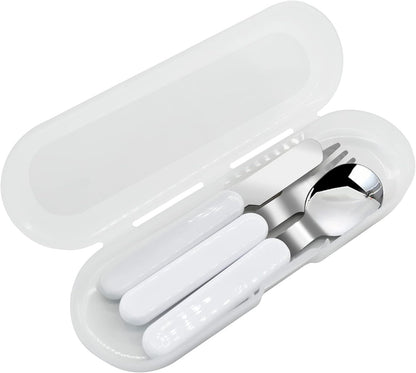 VANRA 2-Piece Children Fork And Spoon Set 18/10 Stainless Steel Child Flatware Set Kids Utensils Set with Case for Lunch Box