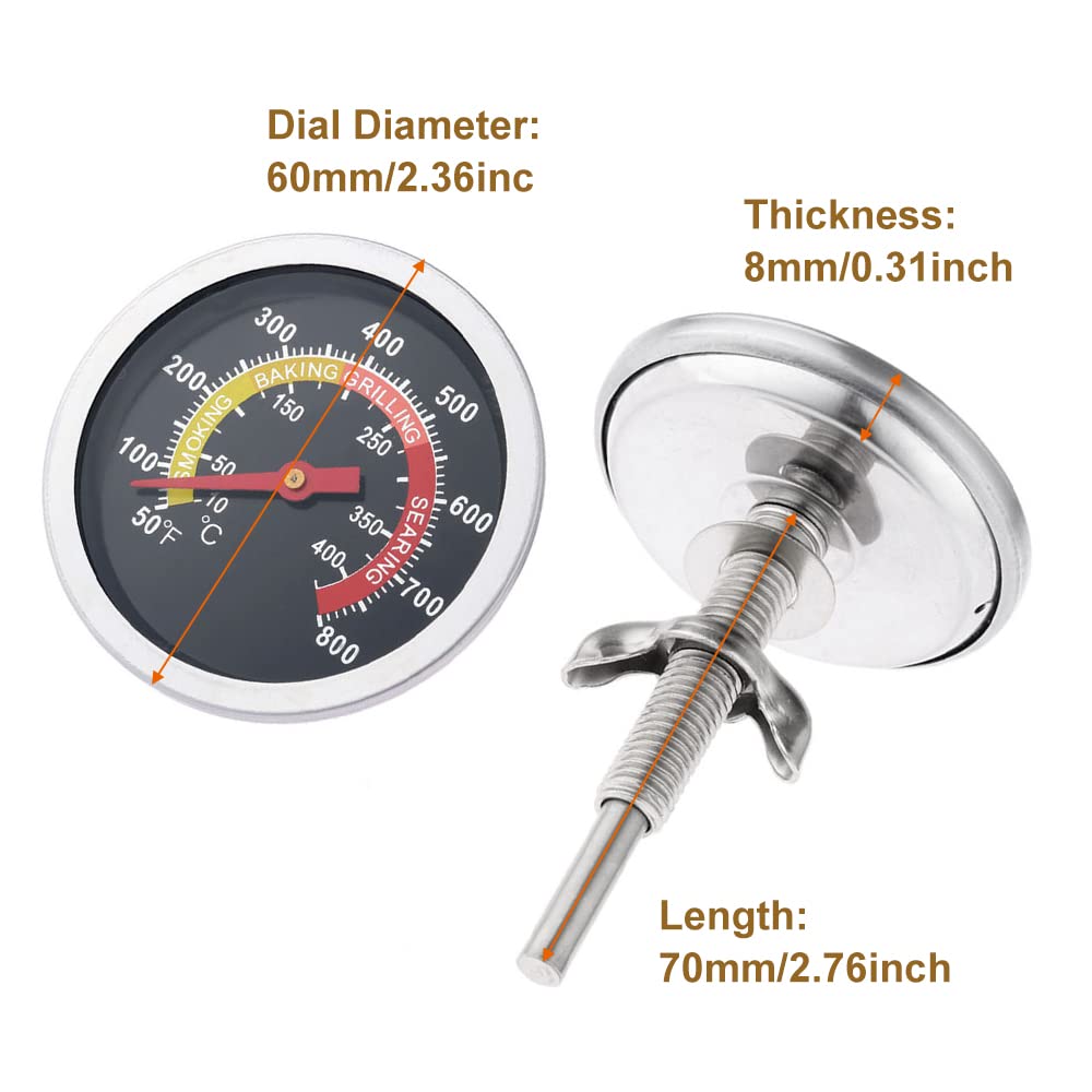 3" Face 1000F Charcoal BBQ Thermometer,1PC Barbecue Temperature Gauge