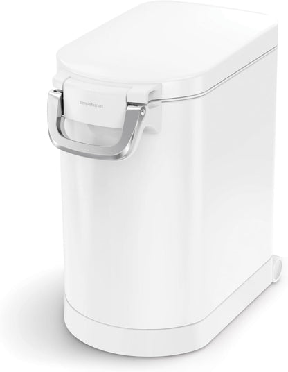 simplehuman 25 Liter, 27 lb / 12.2 kg Medium Pet Food Storage Container for Dog Food, Cat Food, and Bird Feed, Alloy Steel, Matte Black