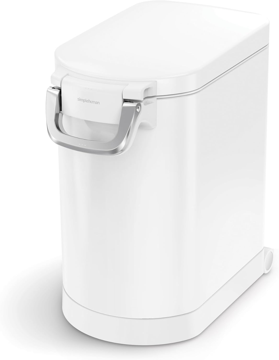 simplehuman 25 Liter, 27 lb / 12.2 kg Medium Pet Food Storage Container for Dog Food, Cat Food, and Bird Feed, Alloy Steel, Matte Black