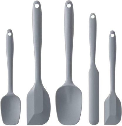 Silicone Spatula Set, 5 Piece Food Grade Rubber Spatulas for Baking, Cooking, and Mixing High Heat Resistant Non Stick Dishwasher Safe BPA-Free (Multicolor)
