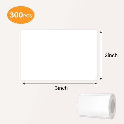 300 Pcs 2×3 Inch Blank Removable Freezer Labels, Waterproof, Oil & Tear Resistant, No Residue Writable Stickers for Food Containers, Jars, Pantry and Meal Prep (Bright)
