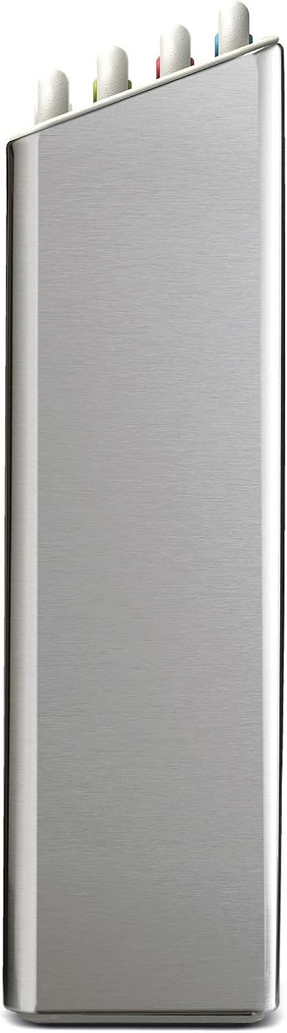 Joseph Joseph Folio 4-Piece Colour coded Cutting Board Set, Stainless Steel Slimline case for organized Kitchen storage, Black