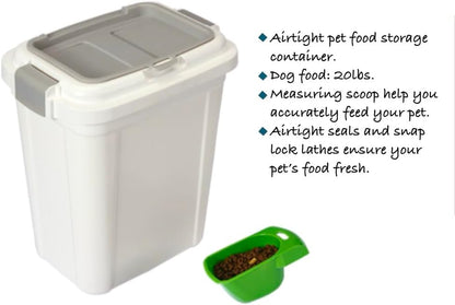 Ashfield & Harkness Airtight Pet Food Storage Container, up to 30 Lbs/ 36 Qt for Dog Cat Bird and Other Pet Food Storage, Easy Acces Including Scoup, Easy Access, Lightweight Keeps Pet Food Fresh