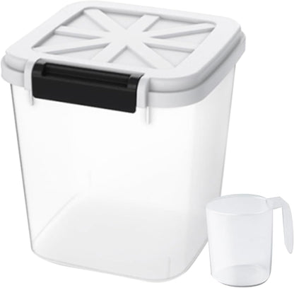 HANAMYA 40 LB Rice Storage Container with Measuring Cup, BPA free, For Rice | Grain | Pet Food | Flour, 2 count, Clear & Black