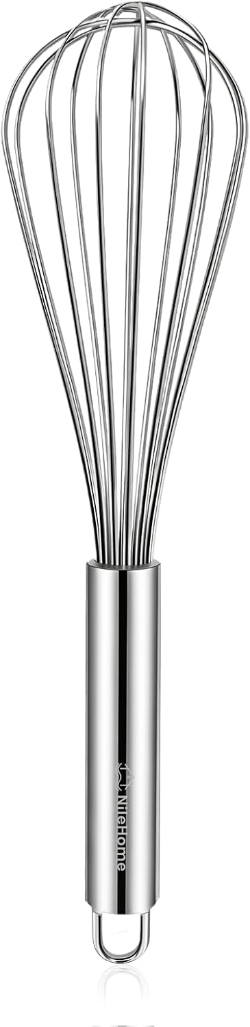 NileHome 3-Pack Stainless Steel Whisk Set, Kitchen Utensils for Cooking
