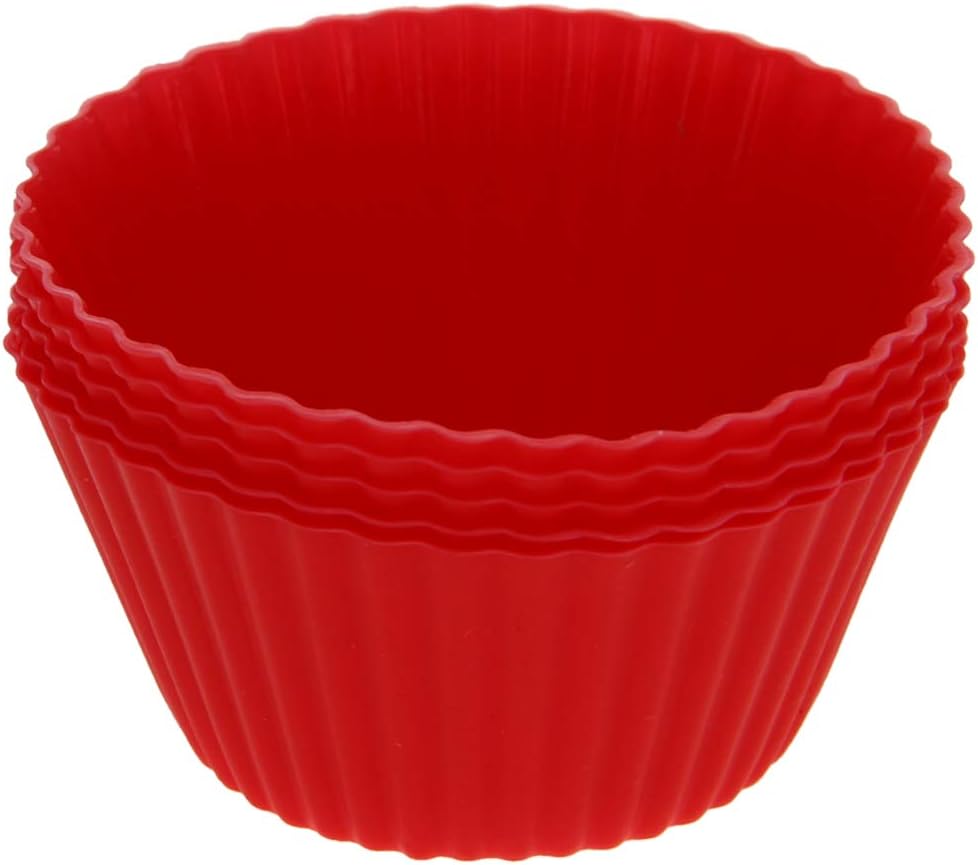 Utoolmart Silicone Cupcake Baking Cups,Reusable Silicone Baking Cups, Non-stick Cupcake Muffin Liners Cake Molds Set, Use As Lunch Box Dividers, 5 Pcs