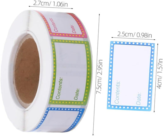 Yardwe 1500pcs Waterproof Date Labels 4x2.5cm Self-Adhesive Food Storage Stickers for Canning Jars Reusable Pantry Container Labels