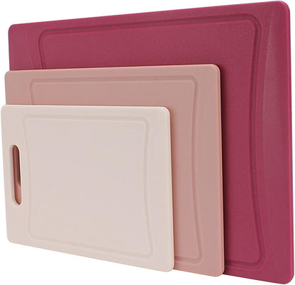 COOK WITH COLOR Non-Slip Cutting Board Set – Kitchen Essentials with Easy Grip Handle for Meat, Veggies, and Fruits, 3 Cutting Boards, Speckled White