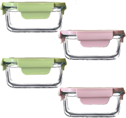 16oz Square Glass Food Storage Containers With Lids, 2 Cup Square Glass Food Containers With Lids, BPA free Small Meal Prep Bowls for leftovers, Dishwasher, Freezer Safe (8Pack)