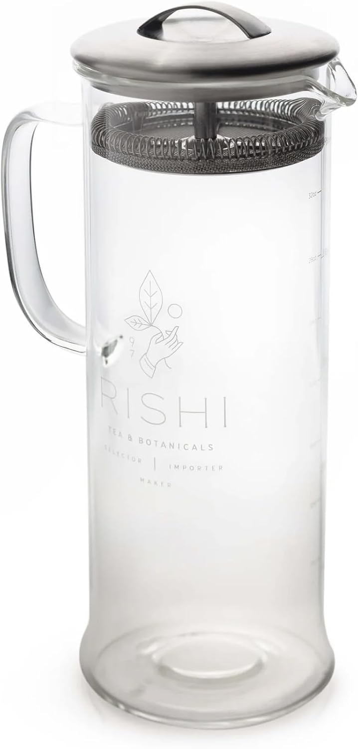 Rishi Tea Simple Brew Teapot for Loose Tea, Borosilicate Glass, 400ml