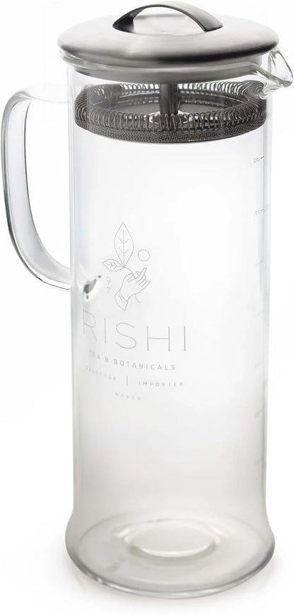 Rishi Tea Simple Brew Teapot for Loose Tea, Borosilicate Glass, 400ml