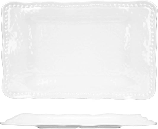 Melamine Trays, 17-inch Serving Trays and Platters, Set of 2 White