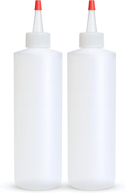 BRIGHTFROM Condiment Squeeze Bottles, 8 OZ Empty Squirt, Red Top Cap, Leak Proof - for Ketchup, Mustard, Syrup, Sauces, Dressing, Oil, Arts & Crafts, BPA FREE Plastic - Perfect for Kitchen