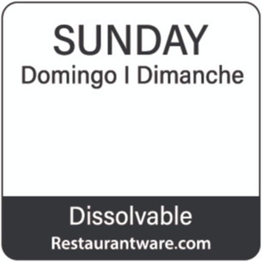 Restaurantware RW Smart 1 Inch x 1 Inch Food Rotation Labels 500 Dissolvable Food Safety Labels - Premium Trilingual Green Paper Day Of The Week Labels For Food Storage Or Prep Friday
