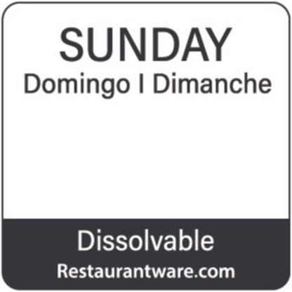 Restaurantware RW Smart 1 Inch x 1 Inch Food Rotation Labels 500 Dissolvable Food Safety Labels - Premium Trilingual Green Paper Day Of The Week Labels For Food Storage Or Prep Friday