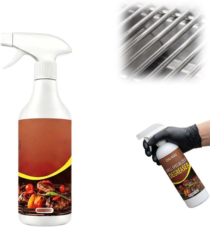 Powerful Grease Remover for Griddles, 2026 New Fast-Acting Heavy-Duty Grill Degreaser Spray,Heavy-Duty Grill Grate Degreaser Spray,Ideal for Cleaning Kitchen Grills and Ovens (White 2pcs)