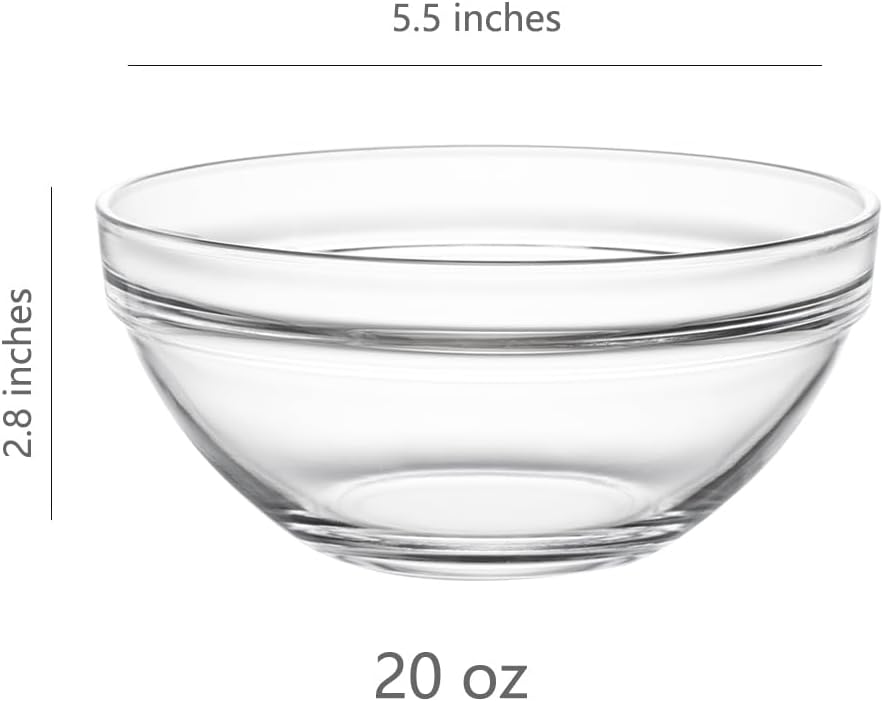Sweejar Glass Mixing Bowls Set(set of 9),Nesting Bowls for Space Saving Storage,Great for Cooking,Baking,Prepping,Stackable Bowl Set…