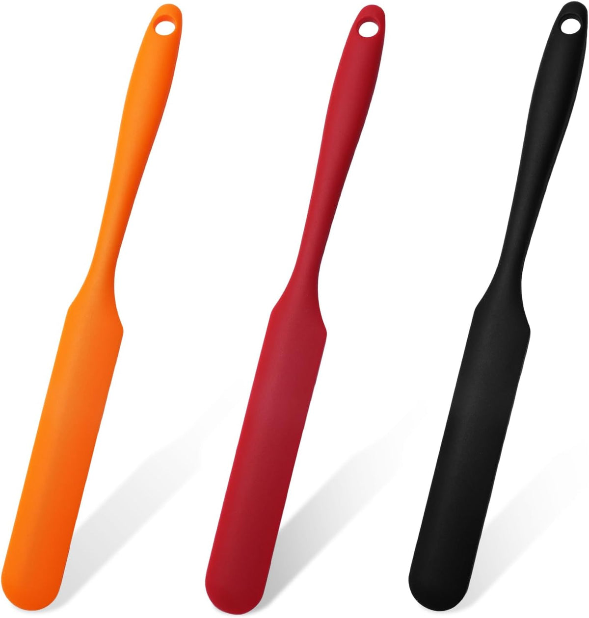 Silicone Jar Spatula Set 3Pcs, Purple, Pink, Green