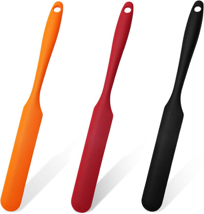 Silicone Jar Spatula Set 3Pcs, Purple, Pink, Green
