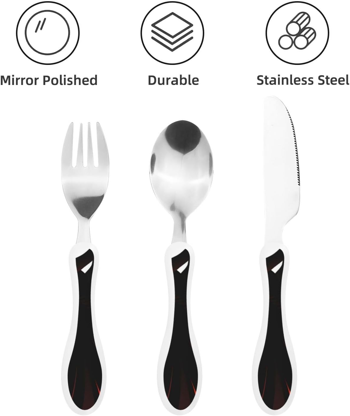 3-Piece Kids Silverware Set With Storage Case, Stainless Steel Reusable Children Safe Knife Spoon Fork Set Ballroom Dance Children Flatware Set For Kids Lunch Box