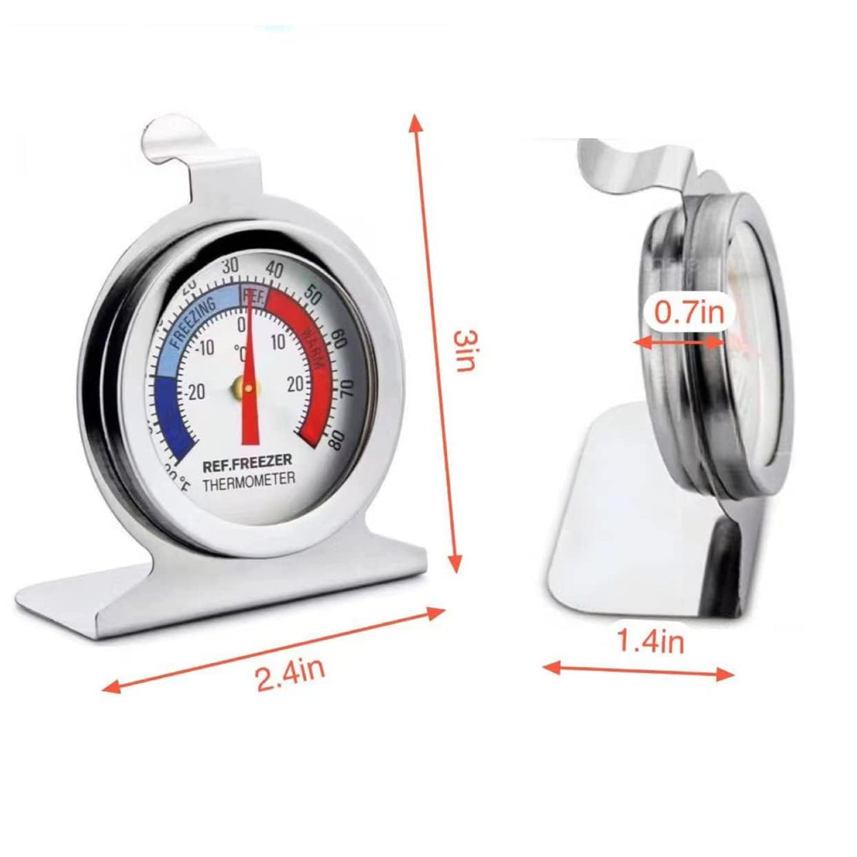 Refrigerator Freezer Thermometer, Large Dial Freezer Thermometer, Cooler/Fridge/Refrigerator Thermometer