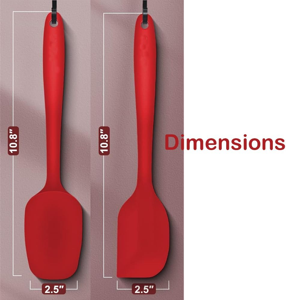 5-Pack Silicone Spatula Set – Heat-Resistant Baking, Cooking & Mixing Tools, Seamless Design, Non-Stick & Easy to Clean, Aqua Sky