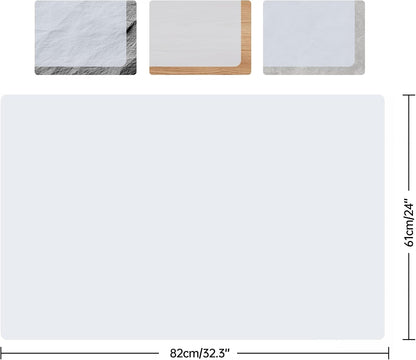 Extra Large Non-Slip Silicone Mat, 32.3x24 Inch Cut-to-Fit Counter Protector,Heat & Waterproof Drawer Liner, Food Grade Durable Desk Mat, 1.2mm Thick Gray