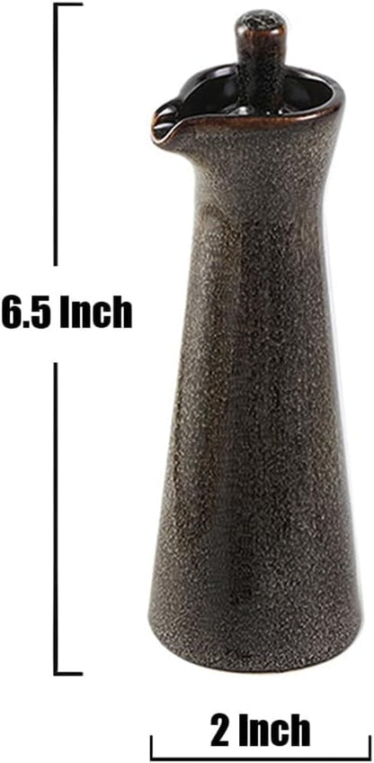 Small Ceramic Olive Oil Dispenser Bottle for Storage Of Oil, Vinegar, Soy Sauce, 120ml / 4oz - Blue