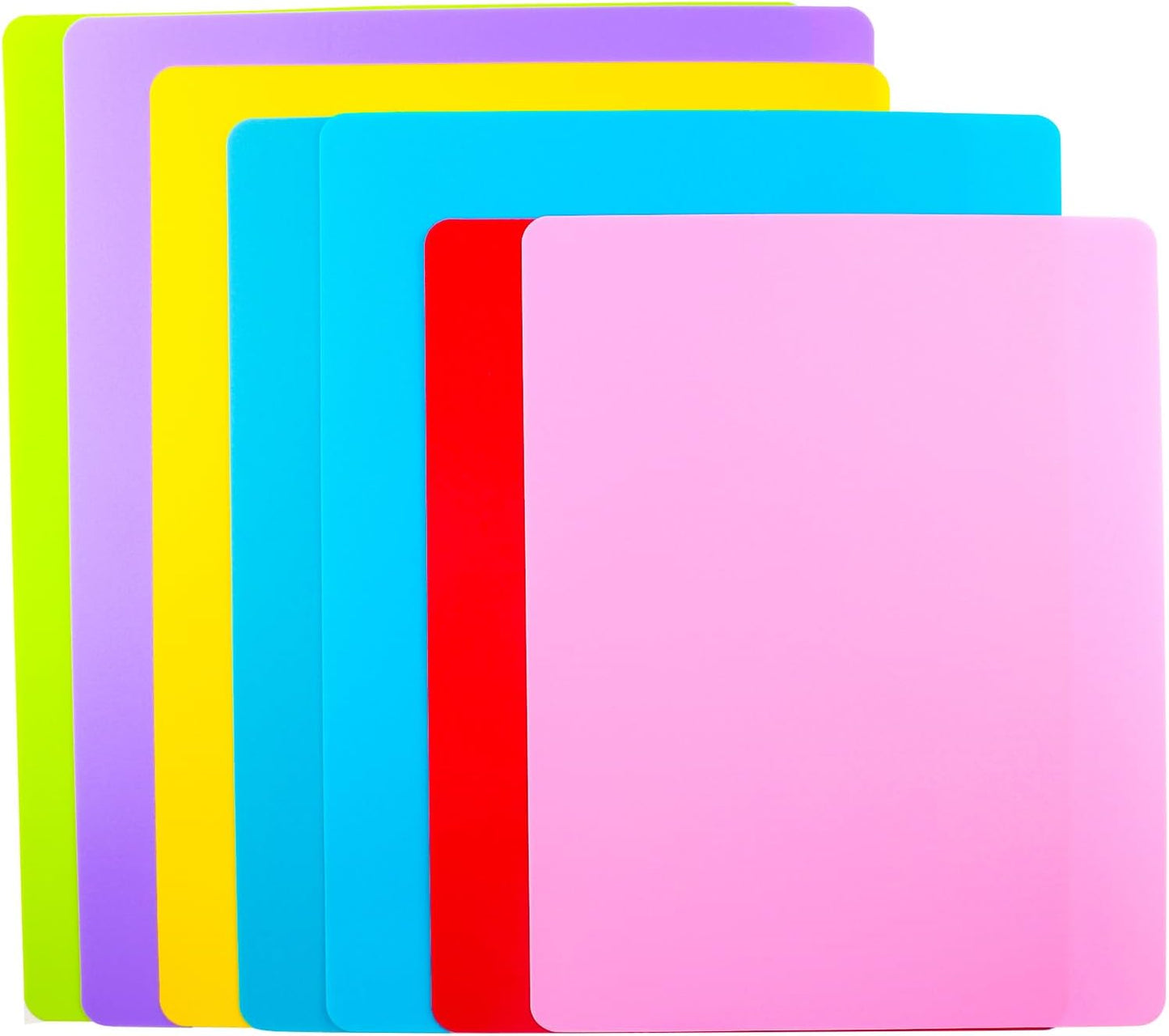 Flexible Cutting Board mats, Plastic Cutting Boards for Kitchen Cooking, Cutting board sheets for Meat and Vegetables, Dishwasher Safe Set of 4Pcs