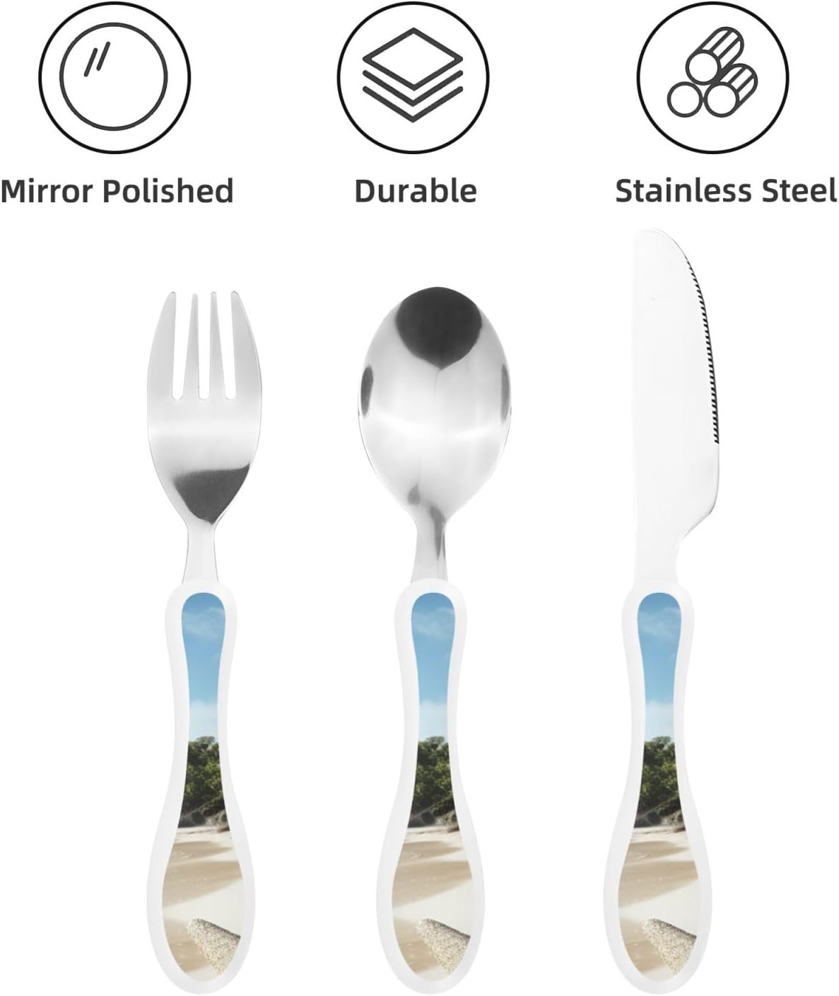 3-Piece Kids Silverware Set With Storage Case, Stainless Steel Reusable Children Safe Knife Spoon Fork Set Classy Flowers Children Flatware Set For Kids Lunch Box
