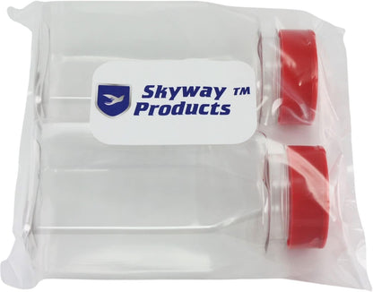 Skyway Supreme Large 16 OZ Plastic Spice Bottles Seasoning Containers Jars - Flap Cap Pour and Sifter Spice Shaker - Refillable Perfect For Storing Dispensing Herbs BBQ Rub - BPA Free - Set of 2