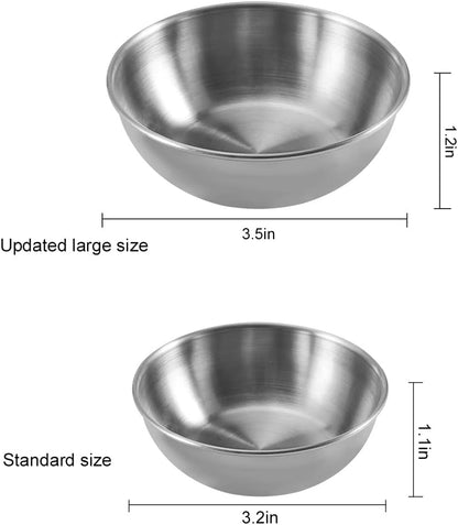 8 Pack 3.2inch Stainless Steel Sauce Dishes Mini Individual Saucers Bowl Round Seasoning Dishes Sushi Dipping Bowl Appetizer Plates, Champagne Gold