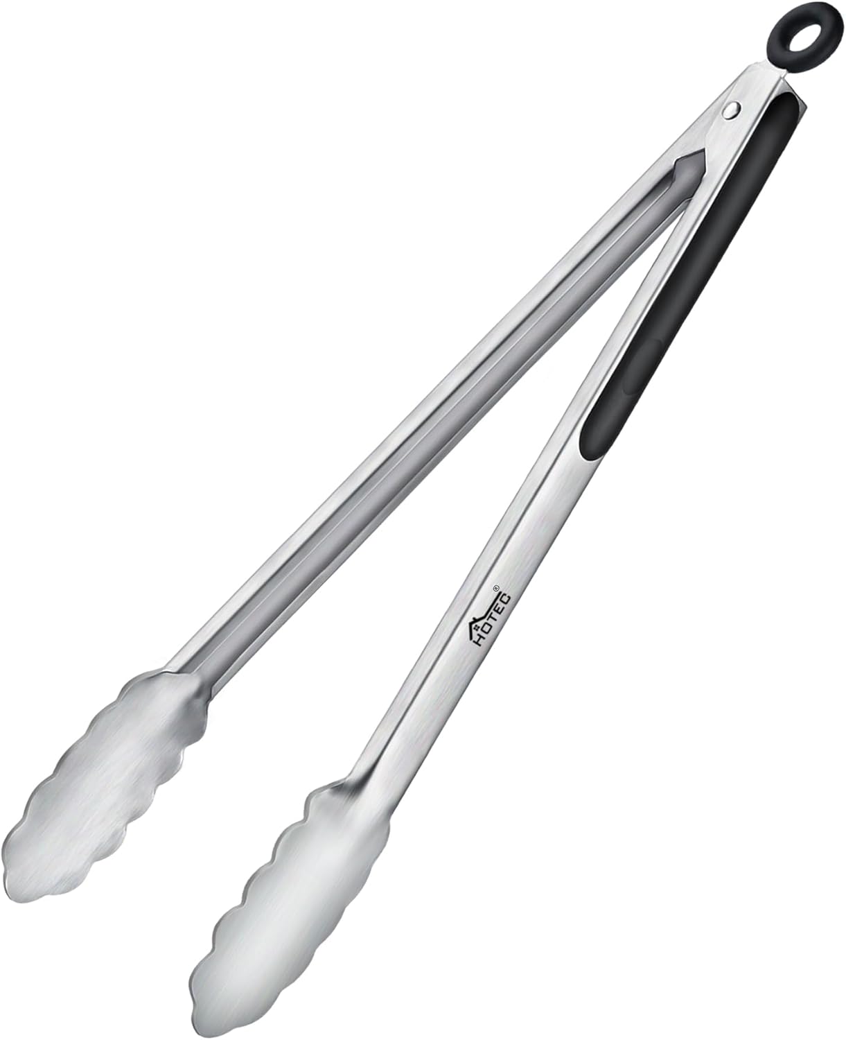 Hotec Stainless Steel Kitchen Tongs, Set of 3-7", 9" and 12", Locking Metal Food Tongs for Cooking, Serving, BBQ, Grill with Non-Slip Grip