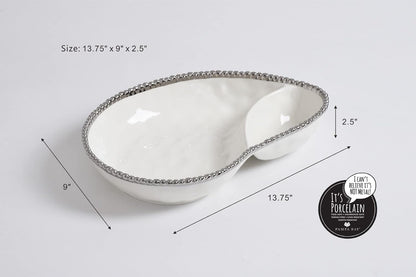 Pampa Bay Titanium-Plated Porcelain 2 Section Serving Piece