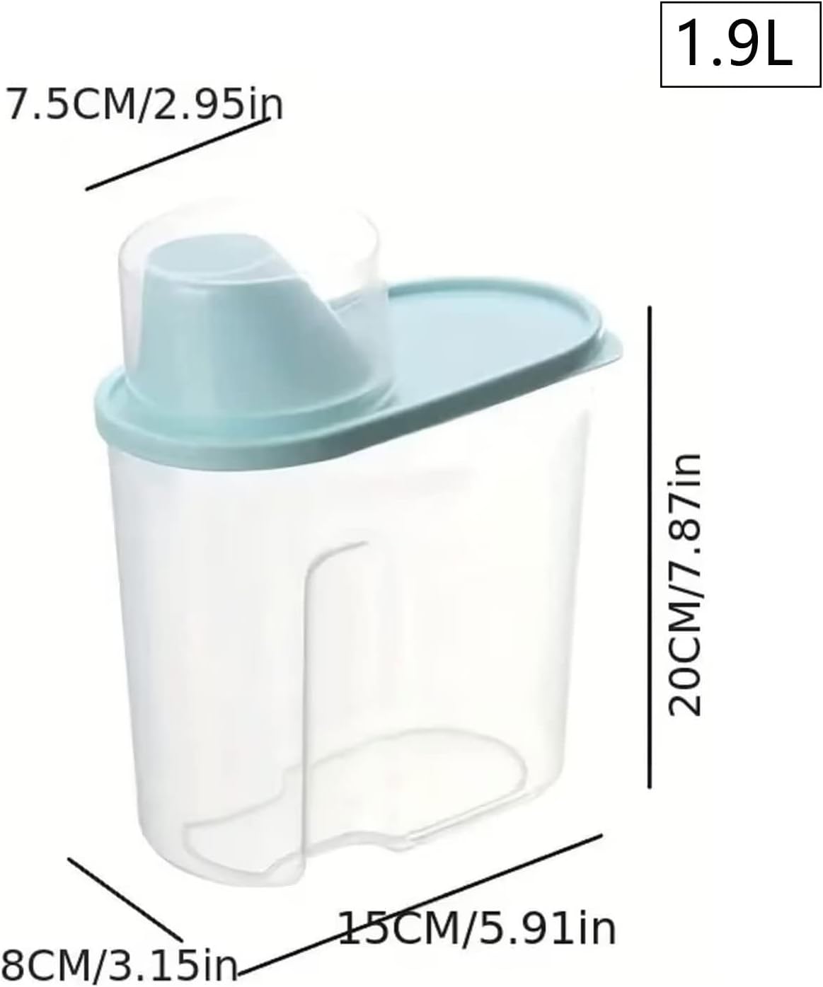 3pcs Rice Storage Bin, 1.9L Cereal Storage Container Food Airtight Container with Pouring Spout abd Measuring Cup for Oatmeal, Grain, Pasta, Flour, Dog Cat Food Canister(Pink&Blue&Green)