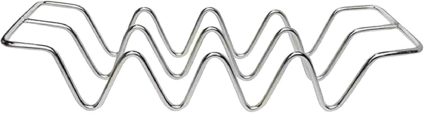 Dependable Industries inc. Essentials 3-Pack Stainless Steel Taco Holder Stand – Holds 4 Tacos Each, Oven & Grill Safe, Dishwasher-Safe Metal Taco Tray for Hard & Soft Shells, Taco Bar Serving Rack