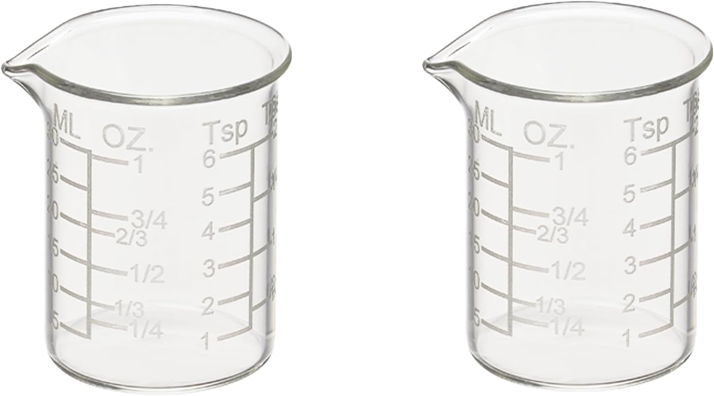 Ackers Etched Graduated Glass Measuring Cup - V-Shaped Spout- High Borosilicate Glass Measuring Cup for Kitchen or Dining, Easy to Read,1000 ML (32 Oz, 4 Cup)