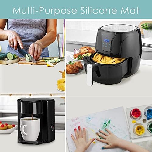 Extra Large Dark Green Countertop Mat - Silicone Table Kitchen Desk Mat - Non-Slip & Heat Resistant - Dinner Placemat Pastry Dough Rolling Mat - Colors B