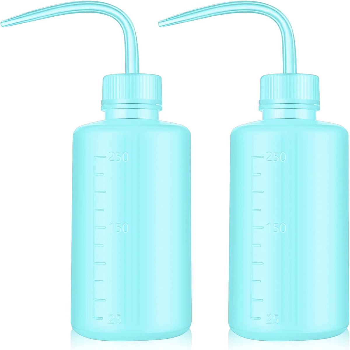 Wash Bottle 2pcs 250ml/8oz Safety Watering Tools, Economy Plastic Squeeze Washing Cleaning With Narrow Mouth Scale Labels for Medical Succulent Irrigation Plant (Black)