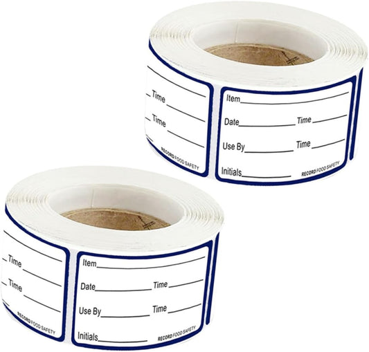 2rolls Writable Food Date Sticker Labels Adhesive Food Storage Stickers for Containers Easy to Peel for Home Office Restaurant Organization Clean Without